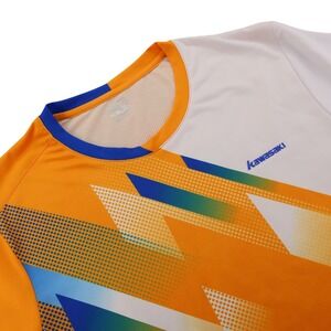 Kawasaki Mens XL Athletic Jersey Orange White Blue Graphic